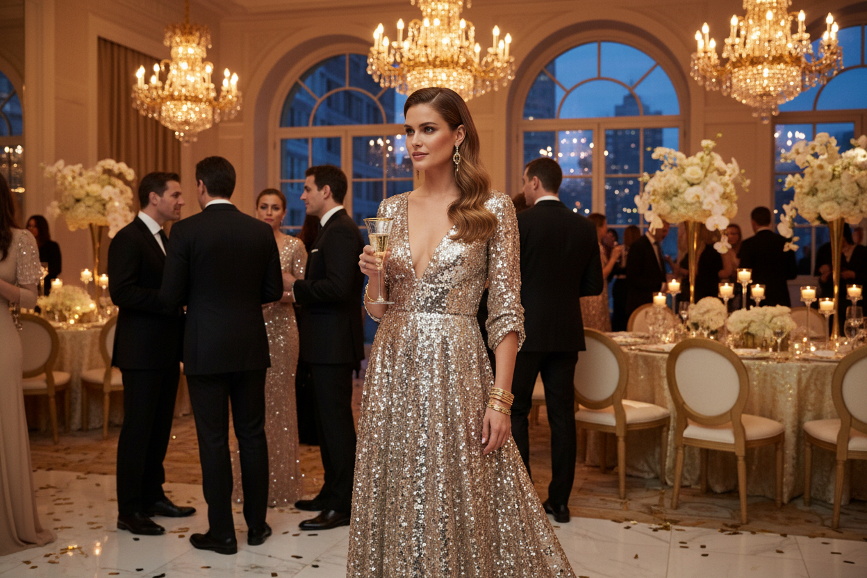 Vestidos com Lantejoulas - Editorial