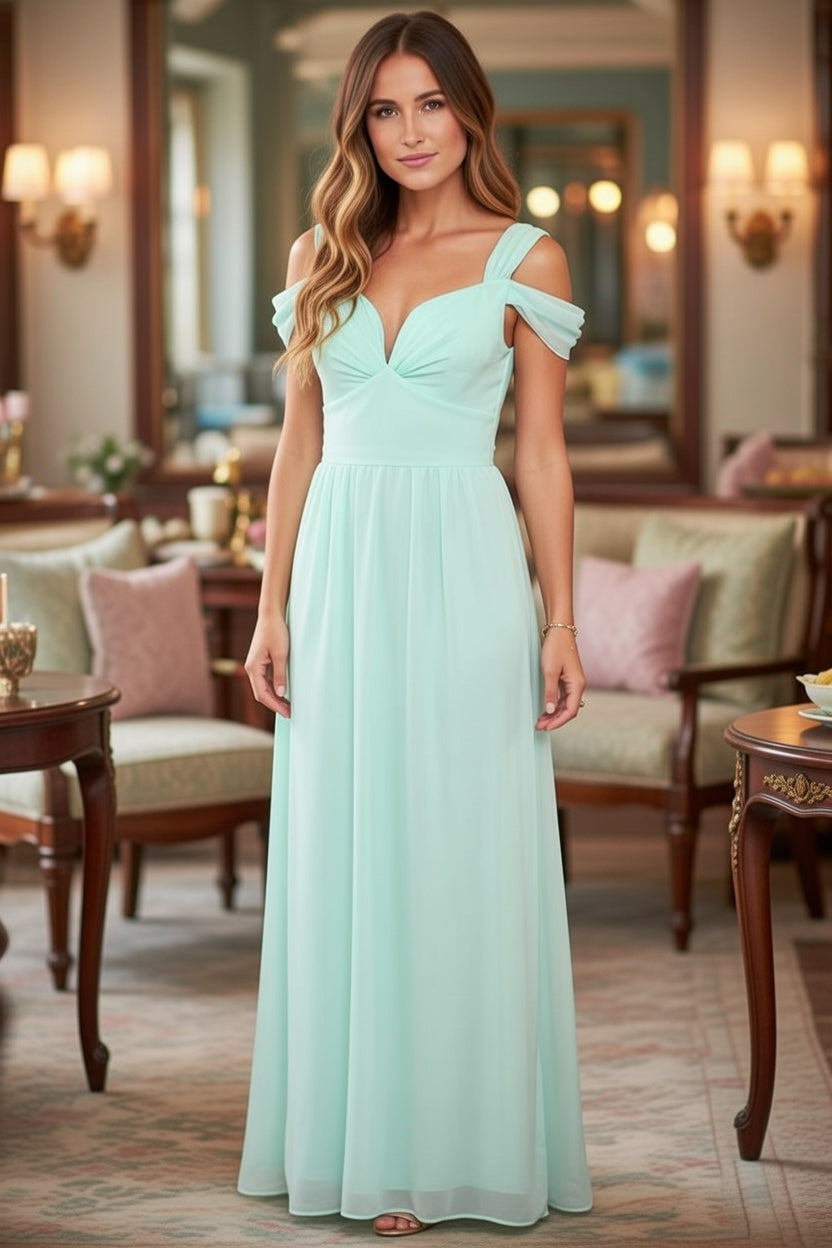 Vestido Longo Elegante Estilo Grego com Pregas - Modelo Premium